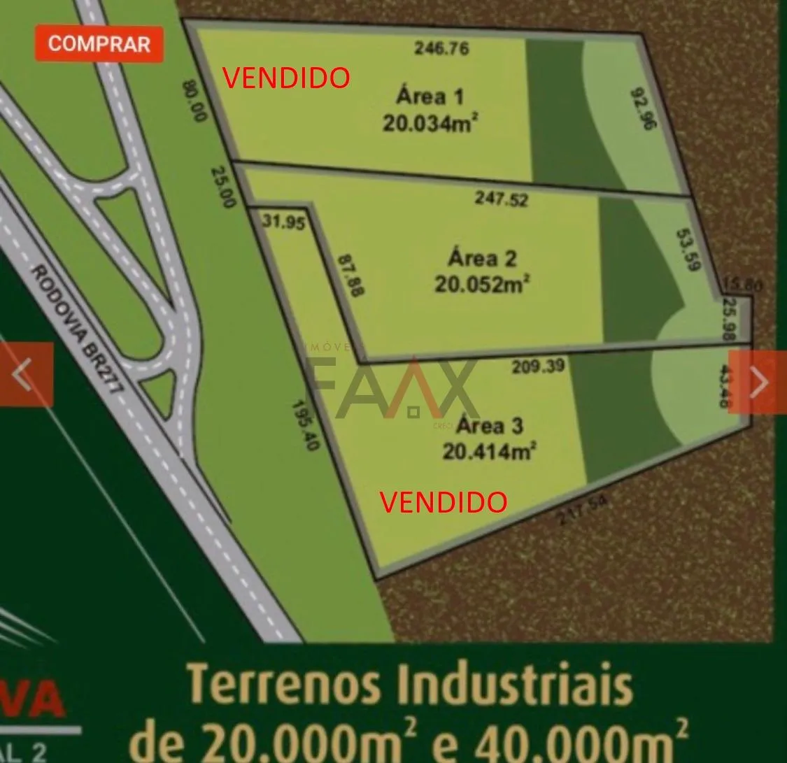 Foto do imóvel Excelente lote industrial as margens da BR 277.