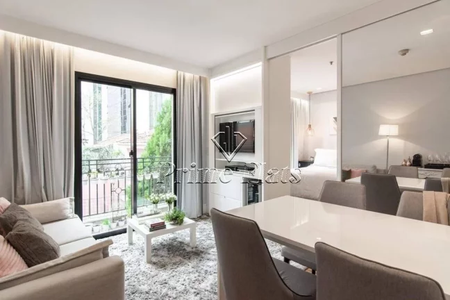 Foto do imóvel Flat disponível para venda no New Life Itaim, com 40m², 1 dormitório e 1 vaga em Rua Bandeira Paulista