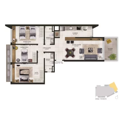 Imagem Apartamento 2 quartos para venda no bairro Beira Mar em Torres