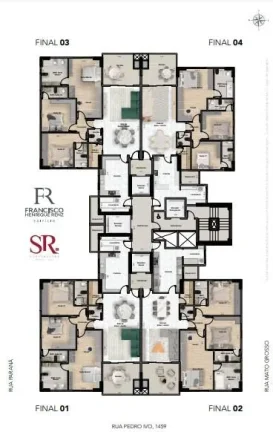 Imagem Apartamento em Construção com 03 suítes e 04 vagas de garagem no Centro de Cascavel - Edifício Francisco Henrique Renz