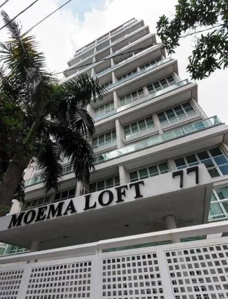 Imagem Flat disponível para venda no Condomínio Edifício Moema Loft, com 45m², 1 dormitório e 1 vaga de garagem