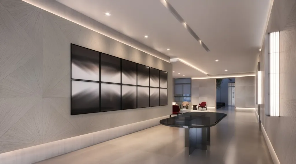 Imagem Os apartamentos são amplos e possuem 156m² com living integrado, 3 suítes, depósito privativo e ...