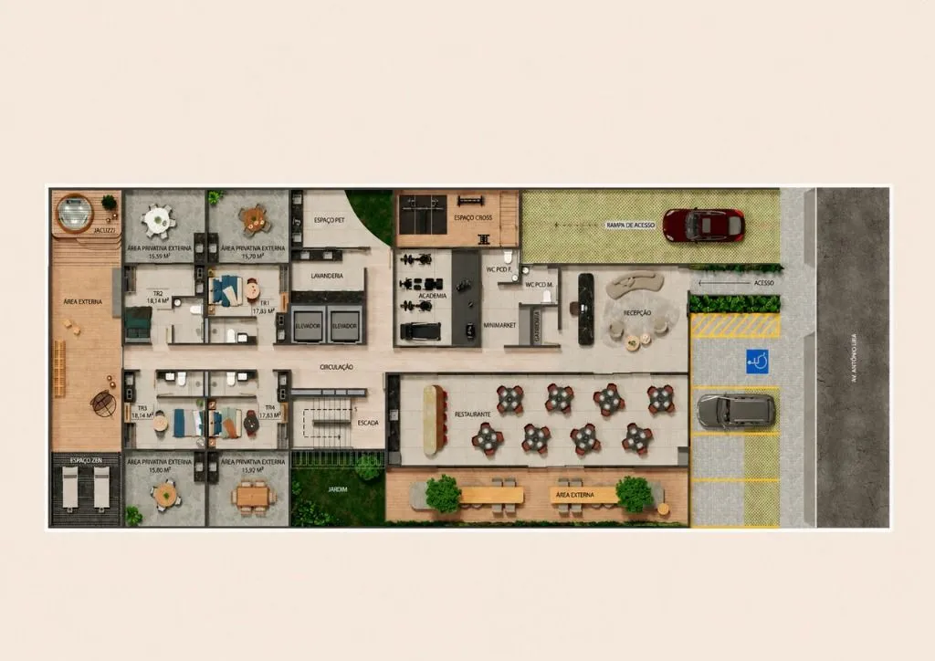 Imagem Flat com 1 dormitório à venda, 18 m² por R$ 386.126,00 - Tambaú - João Pessoa/PB