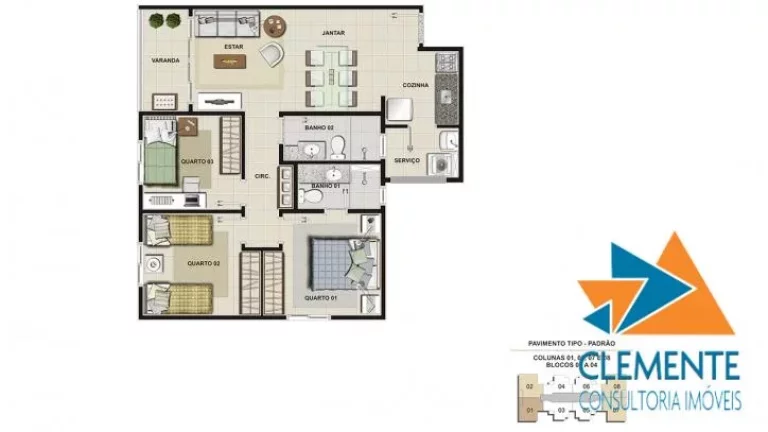 Imagem APTO. 03 QUARTOS SENDO 01 SUITE-Way Planalto Residence