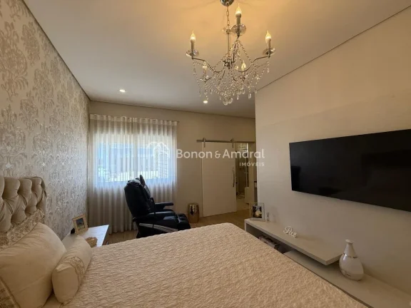 Imagem Casa à venda no Condomínio Athenas, em Paulínia, com design moderno, o imóvel apresenta um conce...