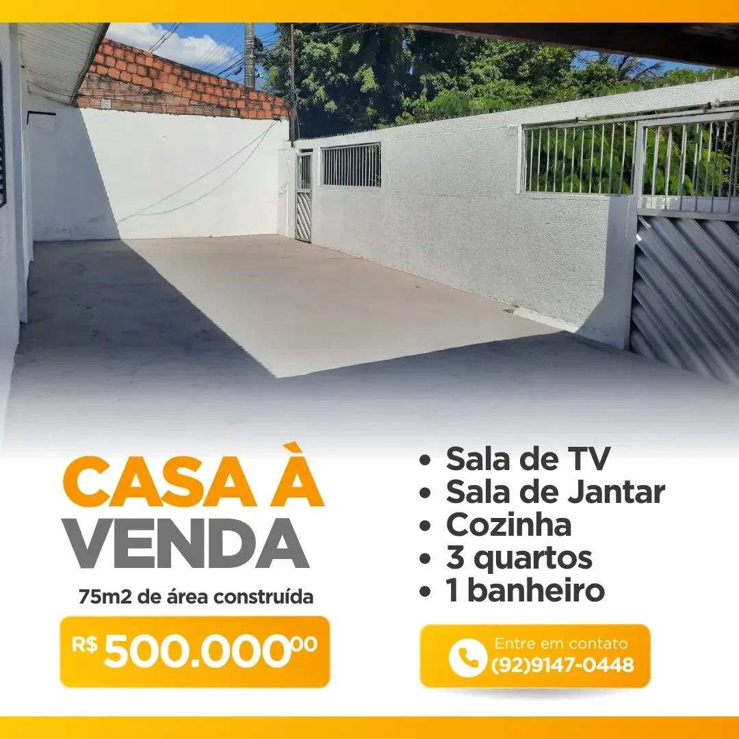 Imagem Casa com 3 Quartos à Venda, 75 m² em Alvorada - Manaus