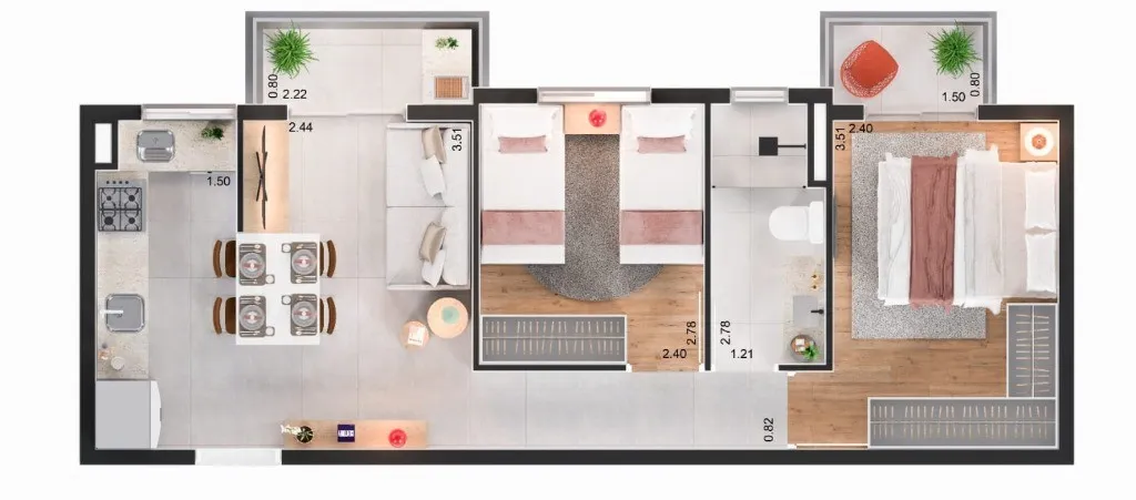 Imagem Apartamento à venda em Santo André-SP na Vila Eldízia: 2 quartos, 1 vaga