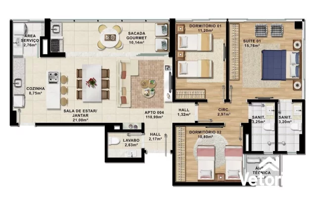 Imagem Apartamento 3 suítes alto padrão no Renato Gonçalves - Barreiras-BA