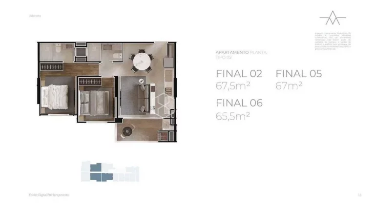 Imagem Apartamento à venda, 2 quartos, 1 suíte, 1 vaga, Praia Brava - Itajaí/SC