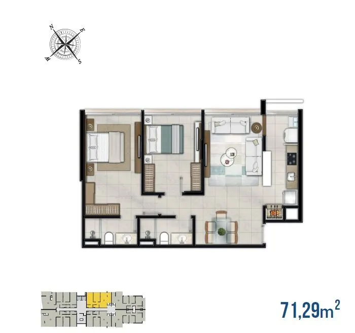 Imagem Apartamento à venda em Torres, Centro, com 2 quartos, 71m2