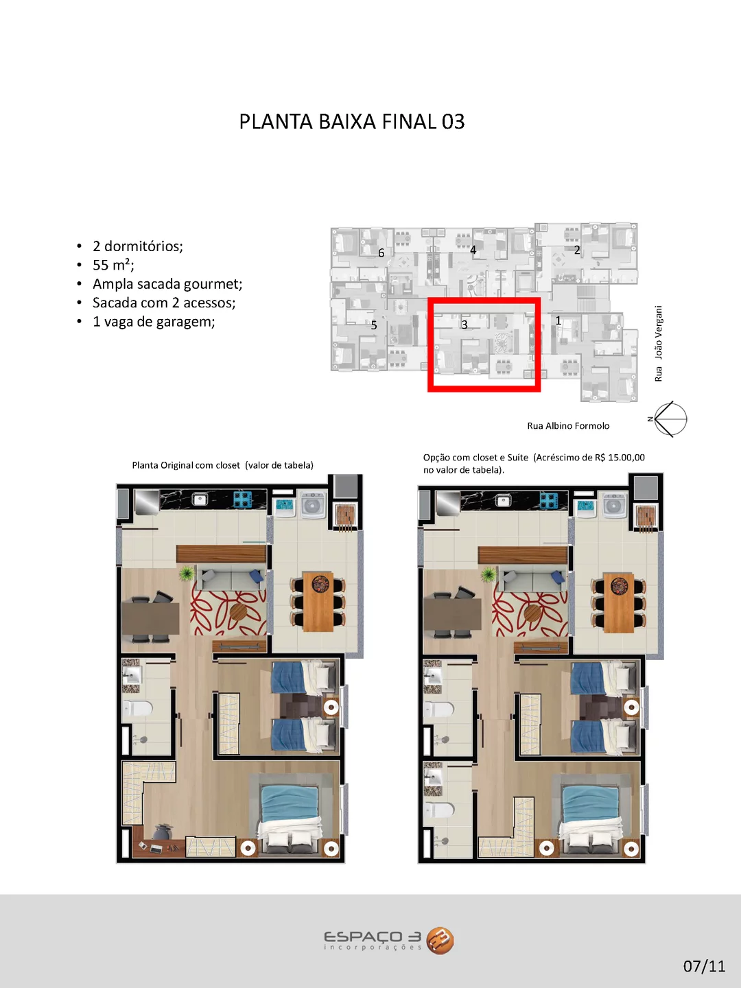 Imagem Apartamento 3 quartos para venda no bairro Cruzeiro em Caxias do Sul