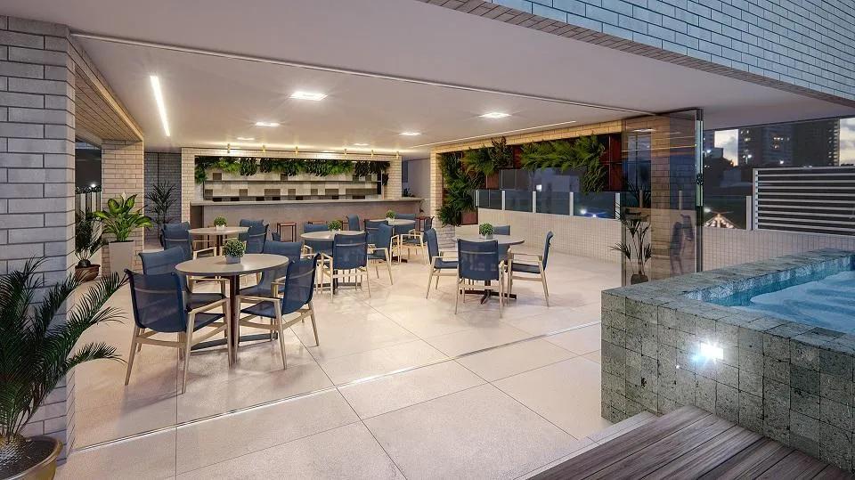 Imagem Apartamento mobiliado em Cabo Branco, 2 quartos sendo 1 suíte, lazer completo, piscina com vista e localização estratégica em João Pessoa.