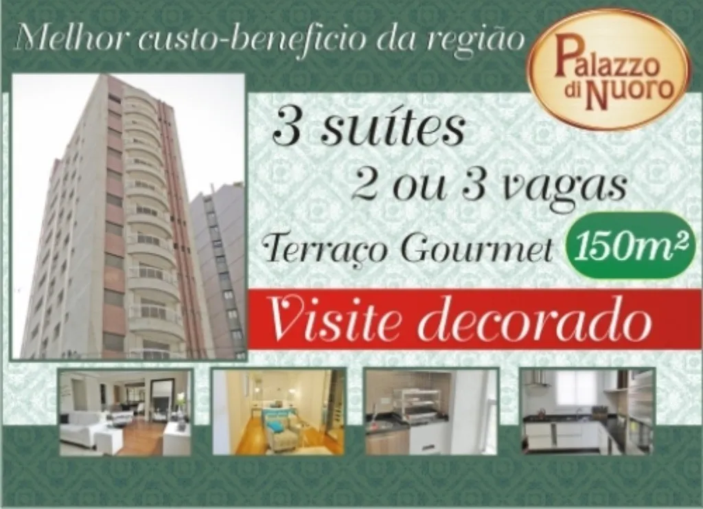 Imagem Apartamento de Luxo no Edificio Residencial Palazzo Di Nuoro em Santa Paula, São Caetano do Sul - 3 quartos, 3 suites, 4 banheiros, 3 vagas - Confira!