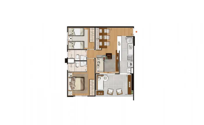Imagem Apartamento com 2 Quartos à Venda, 66 m²em José Menino - Santos
