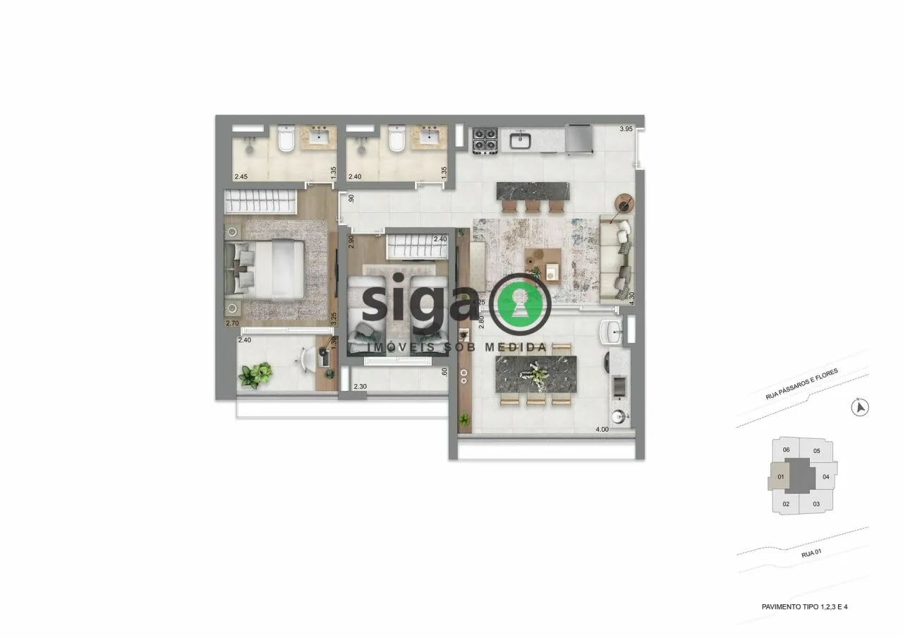 Imagem Apartamento à venda 2 quartos -sendo 1 suíte -vaga Nrooklin