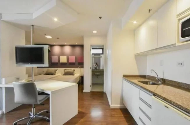 Foto do imóvel Flat disponível para venda no Mercure São Paulo Paraíso Hotel, com 33m², 1 dormitório e 1 vaga de garagem em Rua Vergueiro