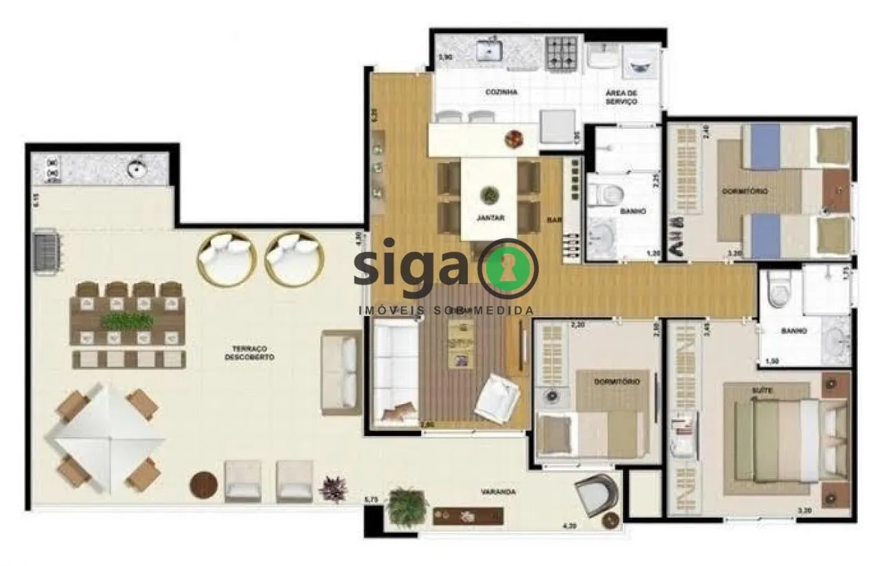 Imagem Cobertura duplex de 104m² com 3 dormitórios, suíte e terraço privativo no Club Life Morumbi