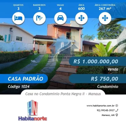 Foto do imóvel CASA NO CONDOMÍNIO PONTA NEGRA II - PONTA NEGRA