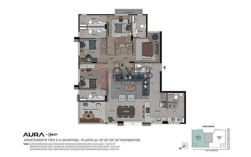 Imagem Apartamento 4 quartos no Santo Agostinho - Lazer completo
