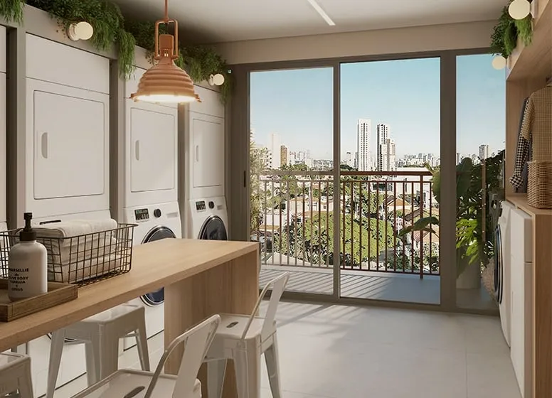 Imagem Com vista para o Campo Belo, Brooklin e Moema, um empreendimento com arquitetura contemporânea e or...