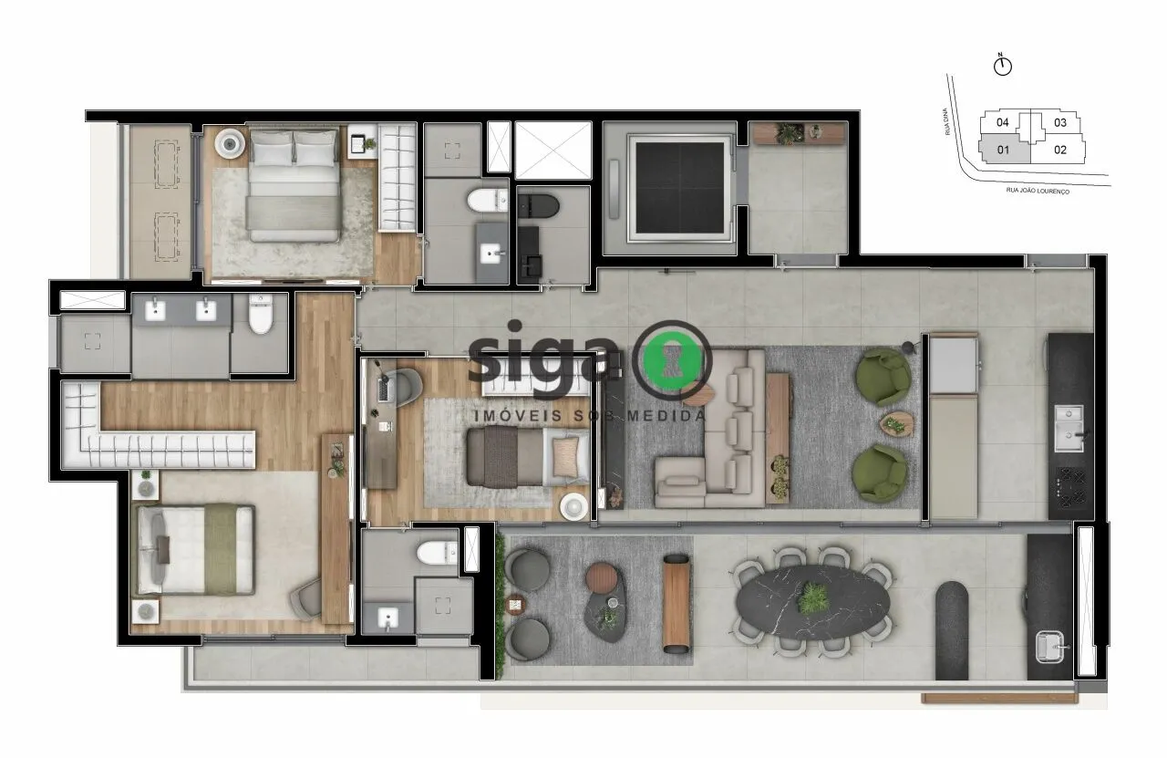 Imagem Apartamento para venda na Vila Nova Conceição 03 suítes, São Paulo - SP