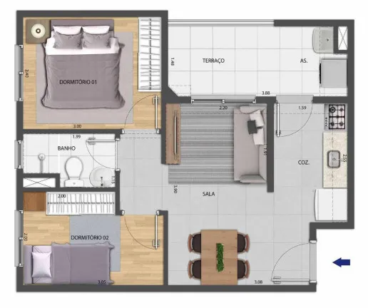 Imagem Apartamento com 2 Quartos à Venda, 40 m² em Várzea da Barra Funda - São Paulo