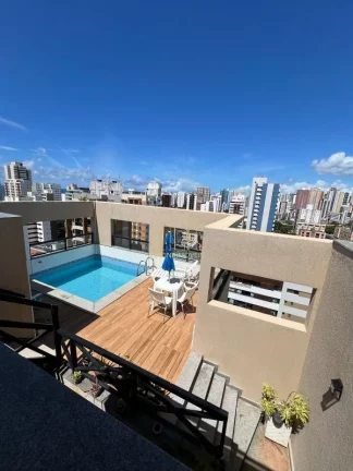 Imagem Excelente cobertura vista mar decorada com três suítes e área gourmet a venda na Pituba