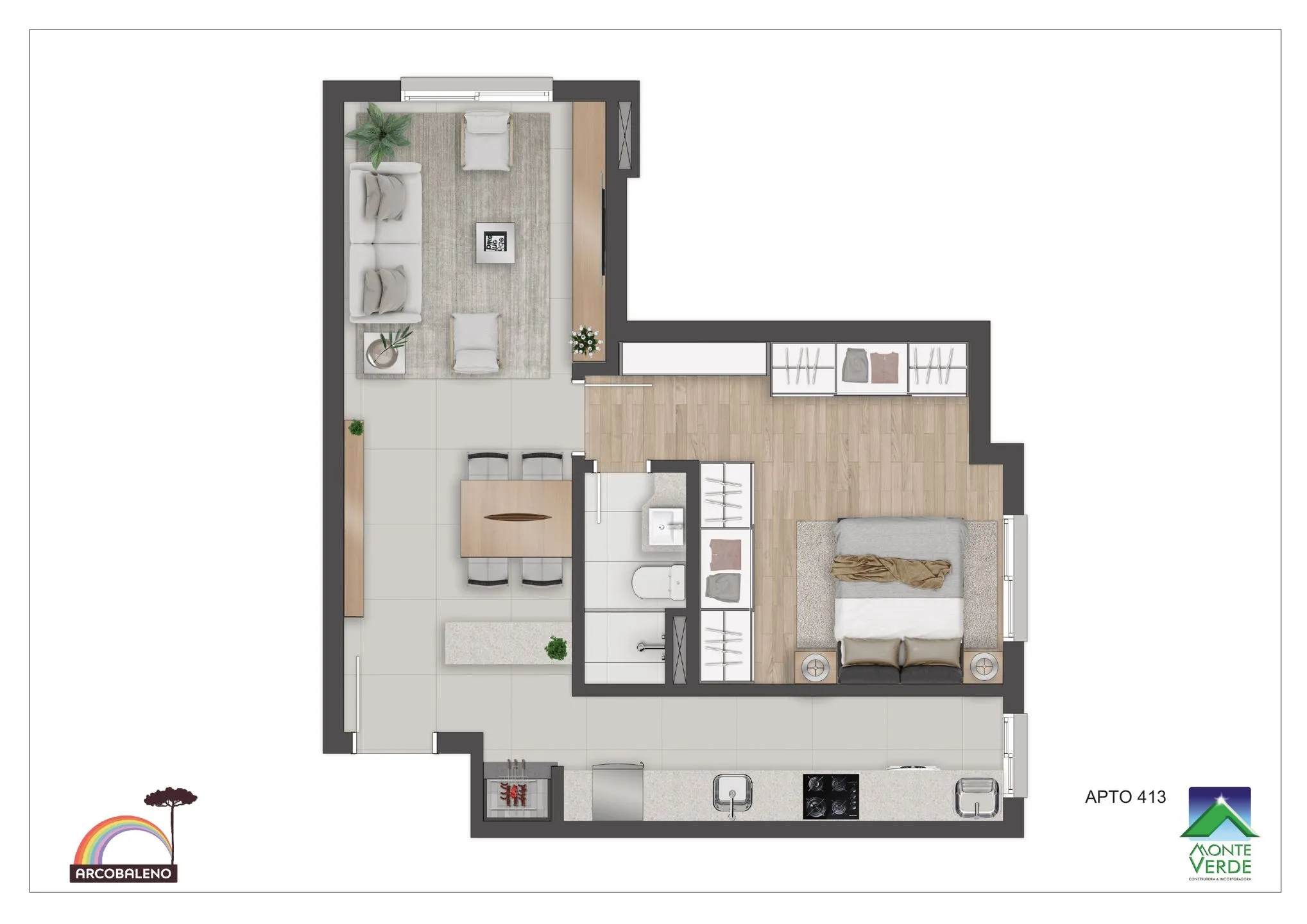 Imagem Apartamento à venda em Gramado, Floresta, com 2 quartos, 68.69m2
