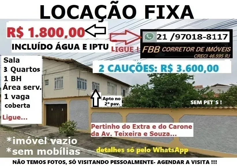 Foto do imóvel Apartamento com 3 Quartos para Alugar, 80 m² em Parque Central - Cabo Frio