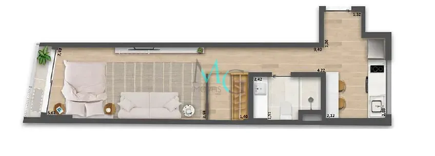 Imagem Cobertura Horizontal à venda 1 Quarto 62.62M² Copacabana Rio de Janeiro - RJ | Be in Rio Tonelero
