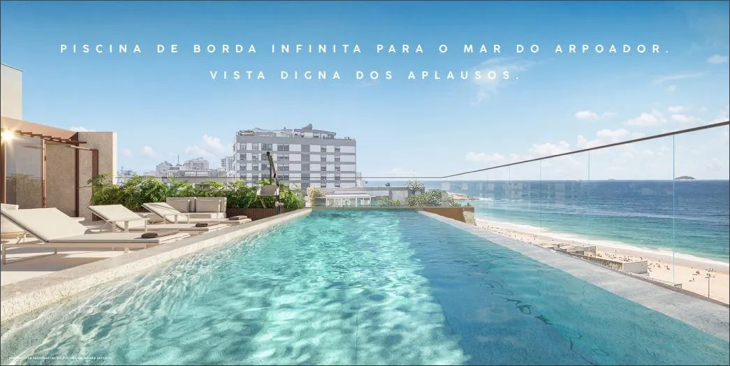 Imagem Bronze Ipanema Studios - Piscina de Borda Infinita com Vista Mar | Zona Sul