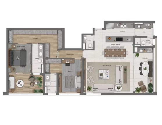 Imagem APARTAMENTO 146,13M², 3 DORMITÓRIOS SENDO 1 SUÍTE, TERRAÇO COM 2 VAGAS À VENDA - VILA NOVA CONCEIÇÃO - ZONA SUL - SÃO PAULO / SP