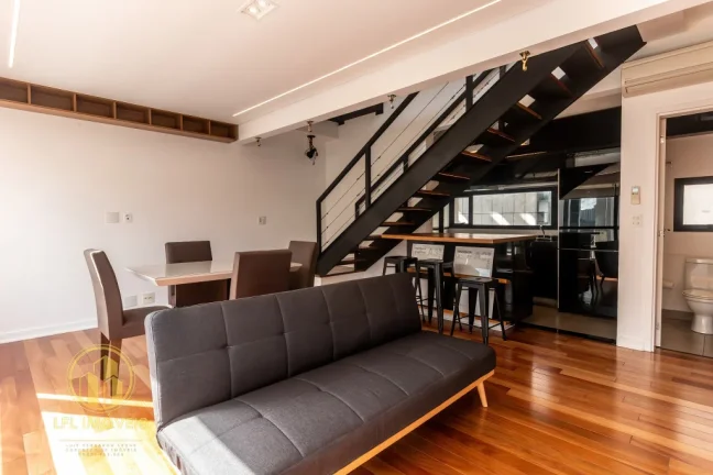Imagem Duplex para Locação na Vila Olimpia: Mobiliado, com 1 suíte e 1 vaga.