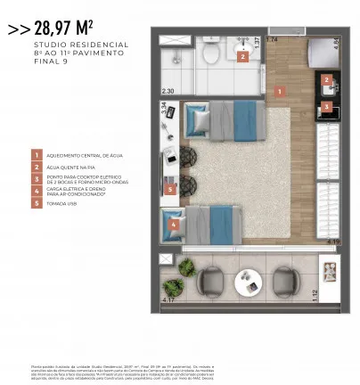 Imagem Studio com 1 Quarto à Venda, 27 m² em Santo Amaro - São Paulo