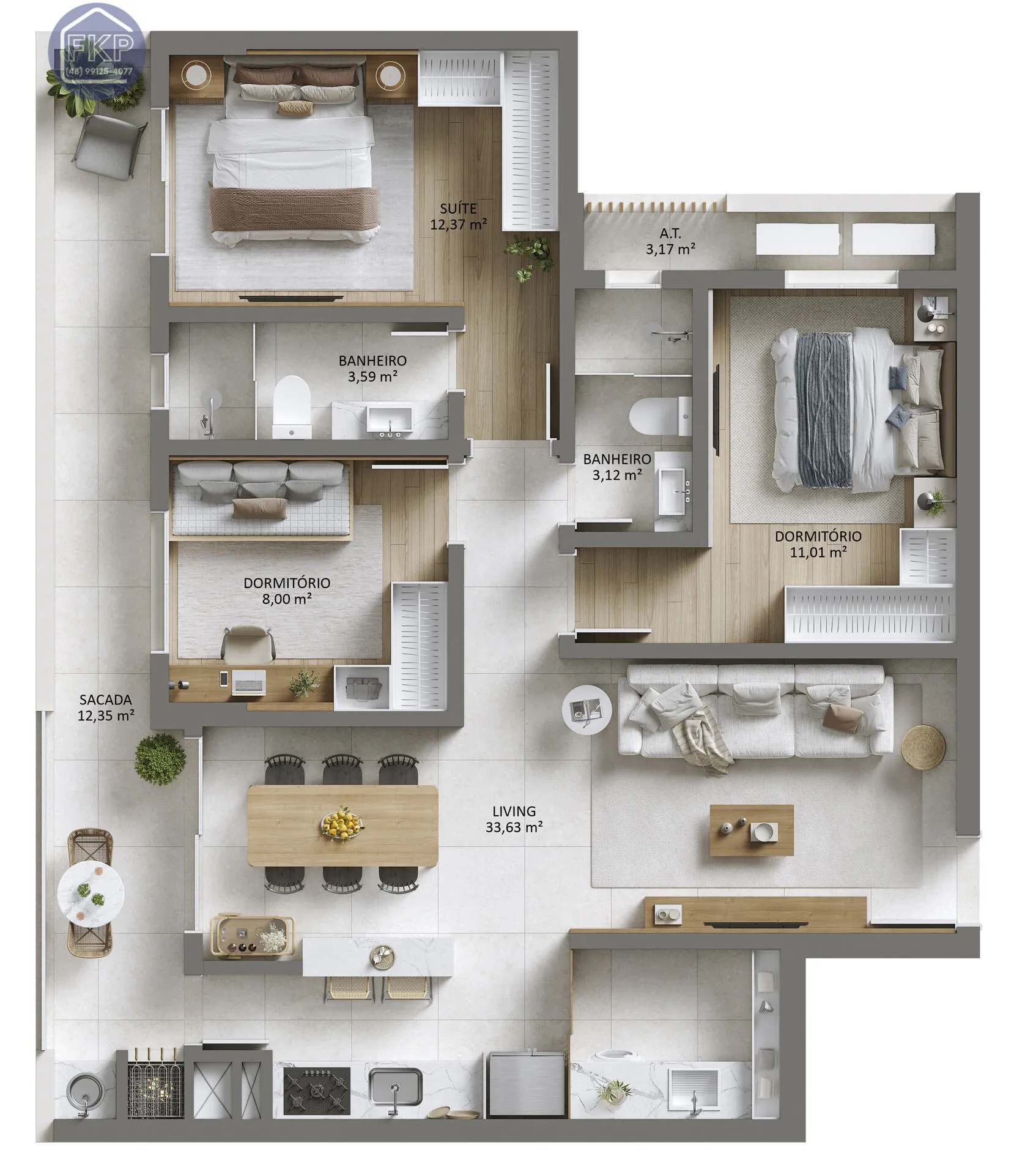 Imagem Apartamento 3 dormitórios!