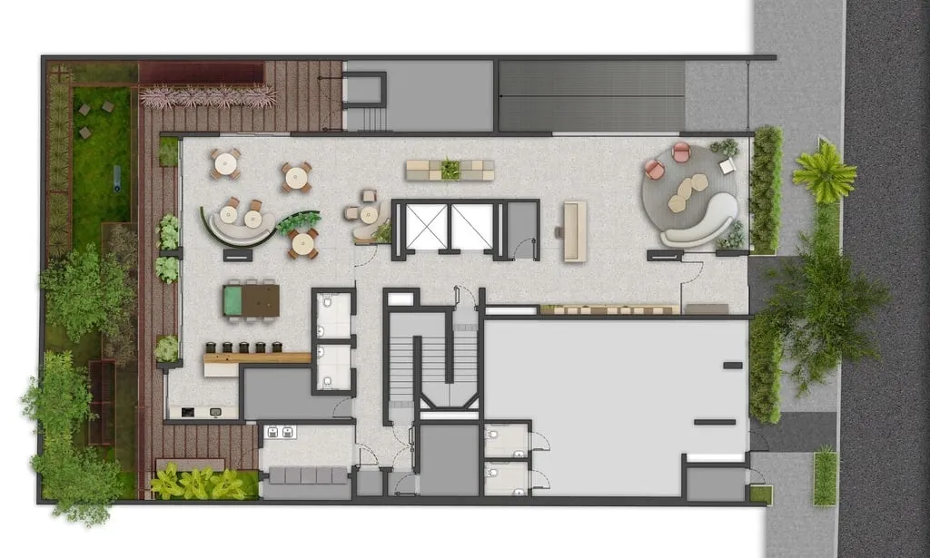 Imagem Com um conceito contemporâneo, o projeto arquitetônico do Walk Bittencourt combina design e requin...