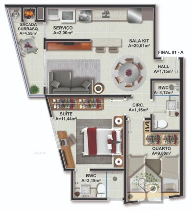 Imagem Apartamento novo à venda | 2 dormitórios (1 suíte) | 115m² | 2 vagas