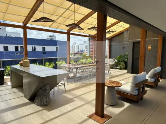 Imagem Vendo Flat, Mobiliado, com sacada, 21 m² e vaga de garagem rotativa
