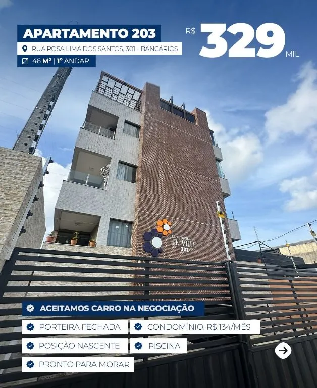 Foto do imóvel Apartamento à venda, 46 m² por R$ 328.997,00 - Jardim Cidade Universitária - João Pessoa/PB