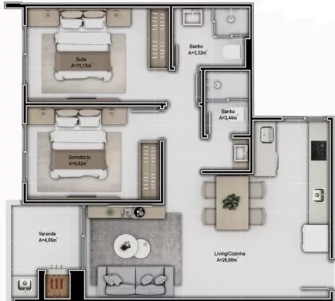 Imagem Santorini Residence - Apartamento à venda no bairro Ingleses do Rio Vermelho - Florianópolis/SC
