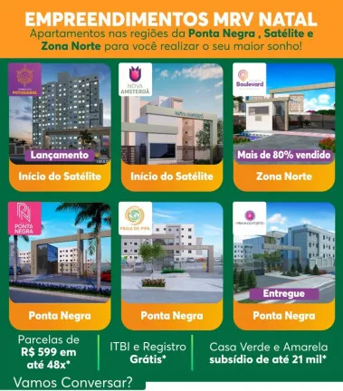 Imagem Apartamento com 2 Quartos à Venda, 50 m² em Ponta Negra - Natal