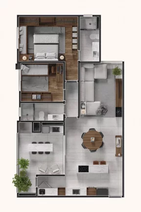 Imagem Apartamento 2 quartos sendo 1 suíte para venda no bairro Panazzolo em Caxias do Sul