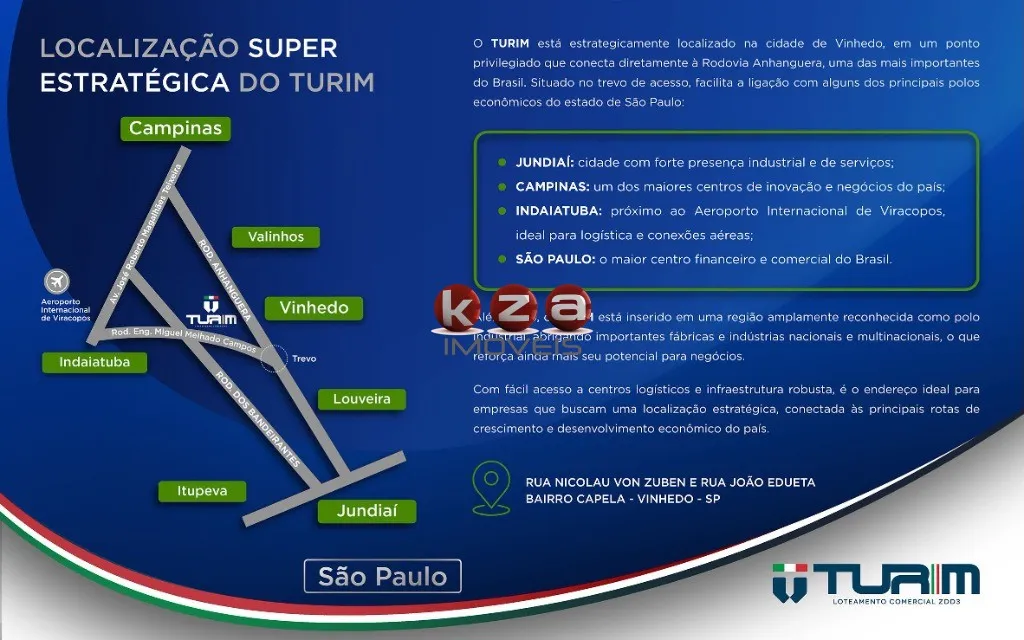 Imagem Terreno Comercial à Venda em Vinhedo-SP, Bairro Turim - Loteamento Comercial de a partir de 250m² de Área