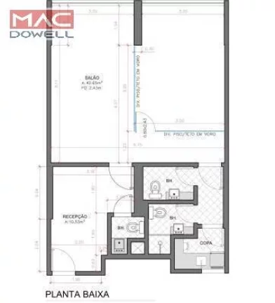 Imagem Sala comercial de 70 m² / 17° Andar - Ed.De Paoli - Centro