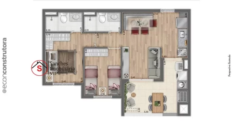 Imagem APARTAMENTO NA VILA PRUDENTE A 350 METROS DO METRÔ. 2 OU 3 DORMITÓRIOS. PLANTAS DE 44 A 67 METROS. VAGA DE GARAGEM E VARANDA GOURMET.