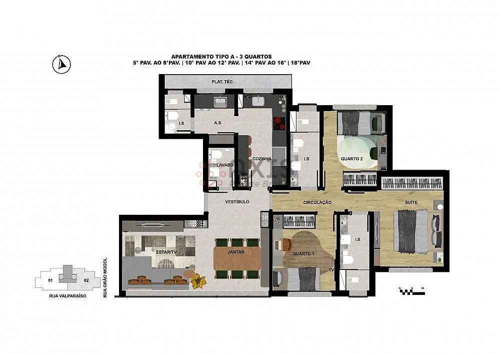Imagem Apartamento 3 quartos no Sion - Lazer completo