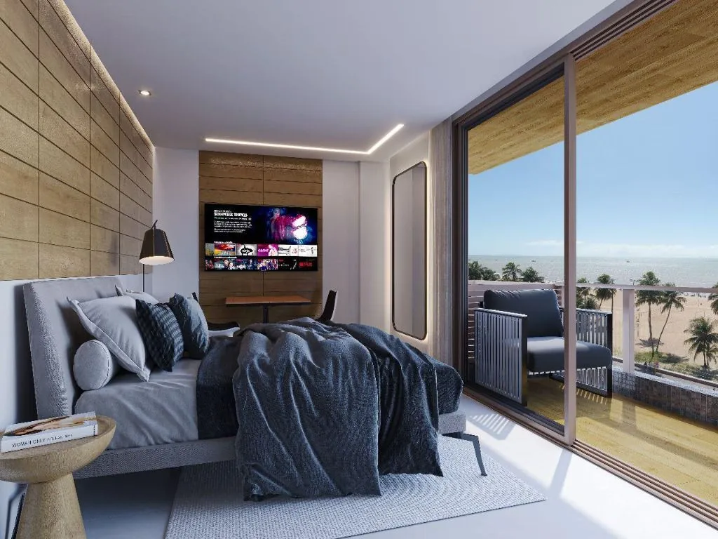 Imagem Flat beira-mar no Lauramar em Cabo Branco, ideal para casais, alto padrão e investidores com foco em alta rentabilidade.