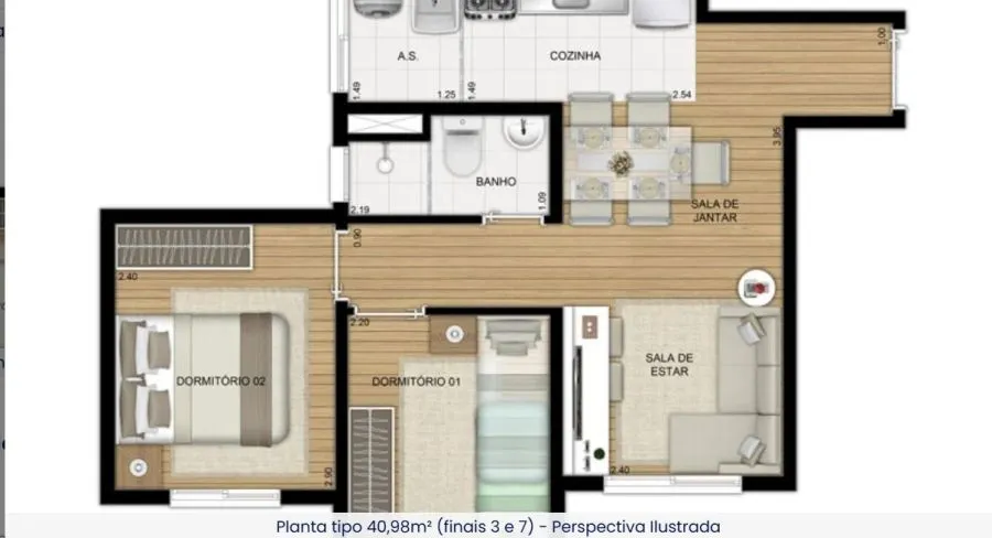Imagem Apartamento com 2 dormitórios à venda, 41 m² por R$ 370.000