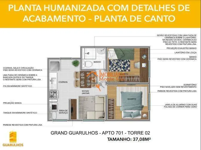 Imagem Apartamento com 2 dormitórios à venda, 37 m² por R$ 236.990,00 - Vila Nova Bonsucesso - Guarulhos/SP