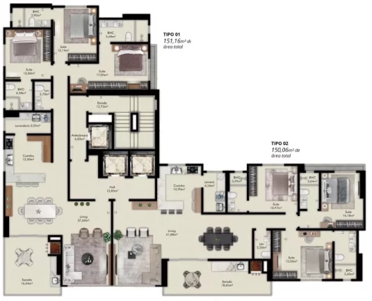 Imagem Cosmopolitan Residence - Apartamento à venda no bairro Meia Praia - Itapema/SC